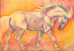 Andalusian Power, oil painting, Karen Brenner