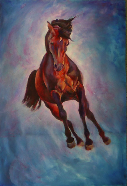 Horse Ballet - Tarrick, oil painting by Karen Brenner
