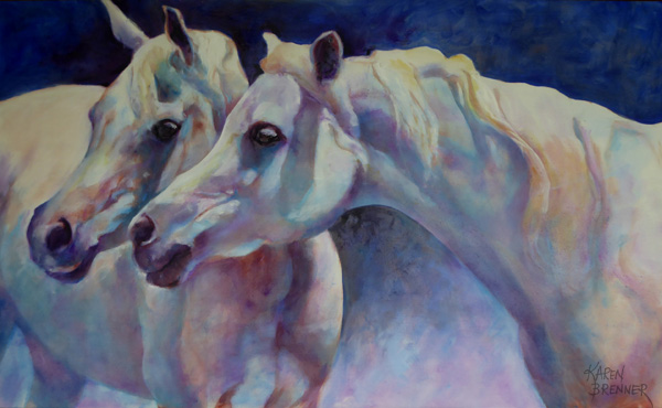 Blues Sisters 40x24", oil painting by Karen Brenner