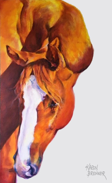 Blaze, 40x24", oil on masonite, by Karen Brenner