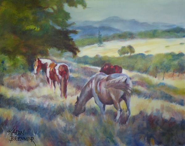 Duchess Sactuary-Sun and Shade, oil on masonite, 34x26", by Karen Brenner